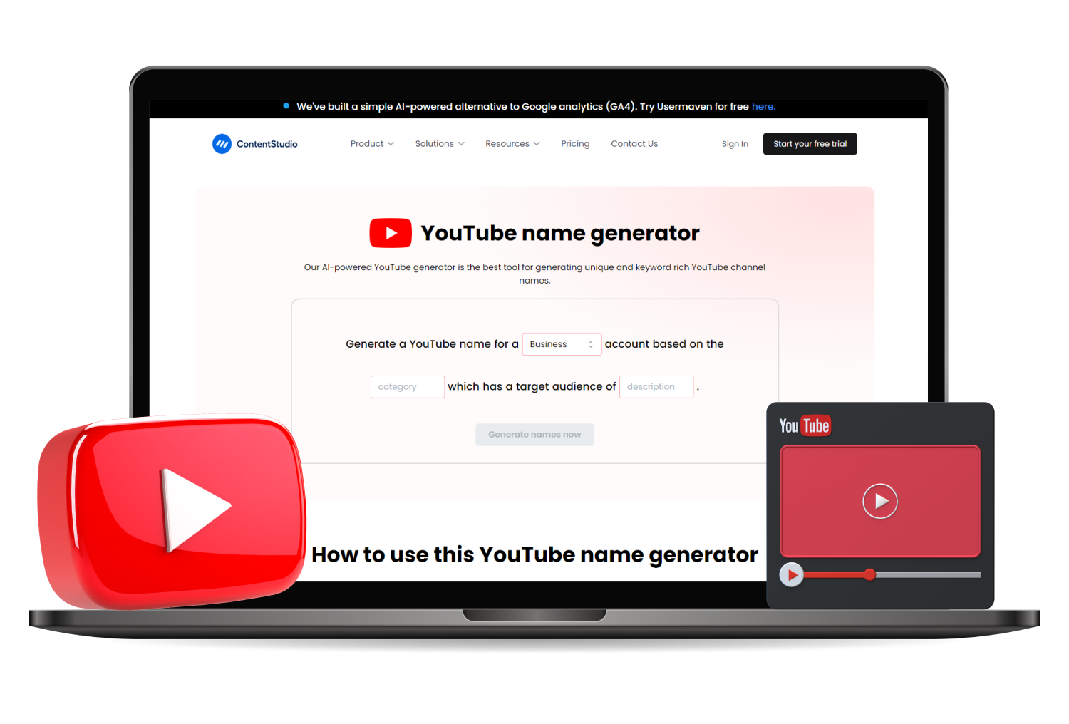 YouTube Username <br/> Generator