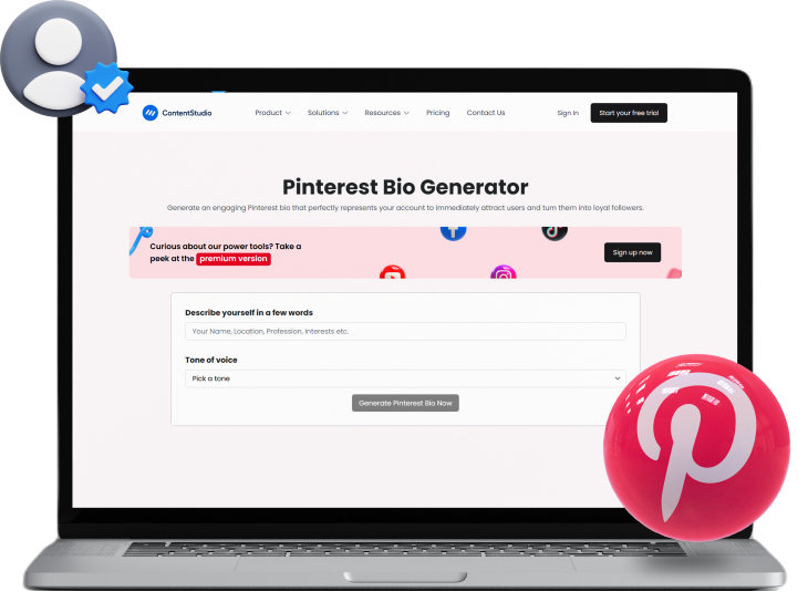 Pinterest bio generator