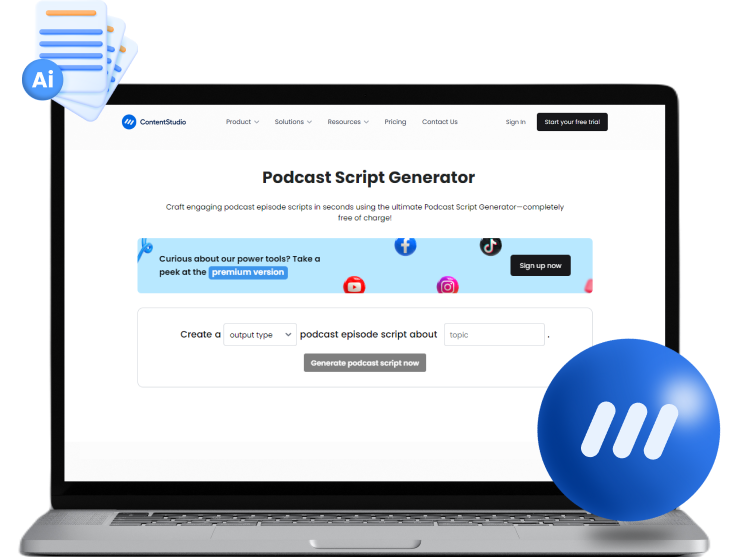 AI podcast script generator