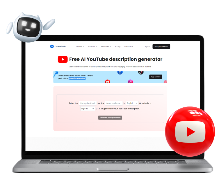 YouTube description tool